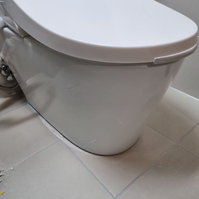 변기 둘레 백시멘트 걷어내고 실리콘으로 6