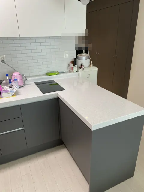 작업 전 · ㄱ자 싱크대 — ㄱ자 싱크대를 일자로 리폼