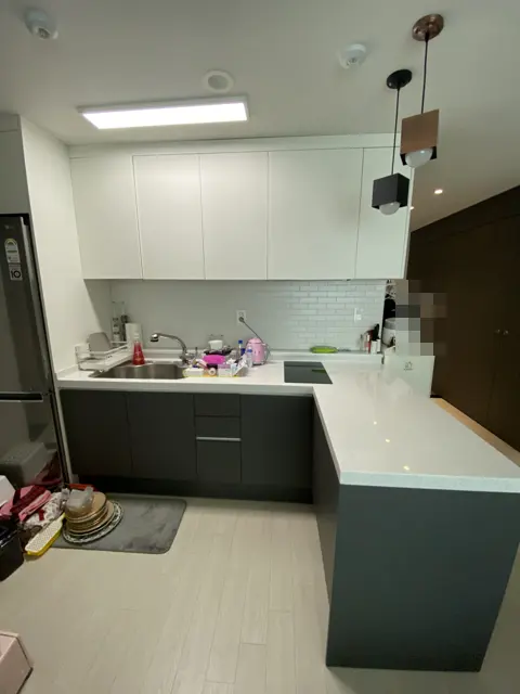 ㄱ자 싱크대를 일자로 리폼 작업 전