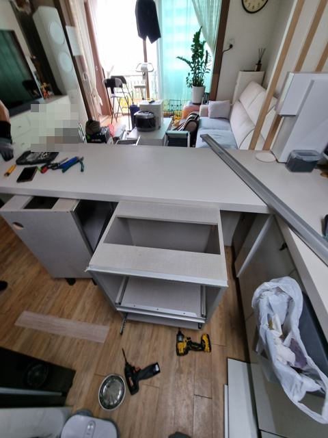 싱크대 상판 잘라 길이 줄이기 5